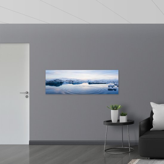 WallClassics - Drapeau - Glace fondante - 150x50 cm Photo sur drapeau polyester