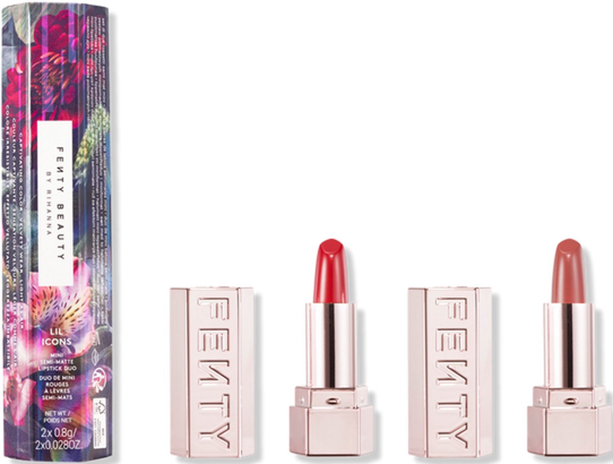 Fenty Beauty Lil Icons Mini Semi-Matte Lipstick Duo Set - 2 Stuks | Cadeau tip! Liefdes Cadeau Vrouw – Valentijn Cadeautje Vrouw – Valentijn kusjes – Liefde