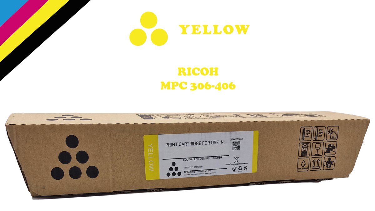 Toner Ricoh MP C306 / 307 / 406 Yellow – Compatible