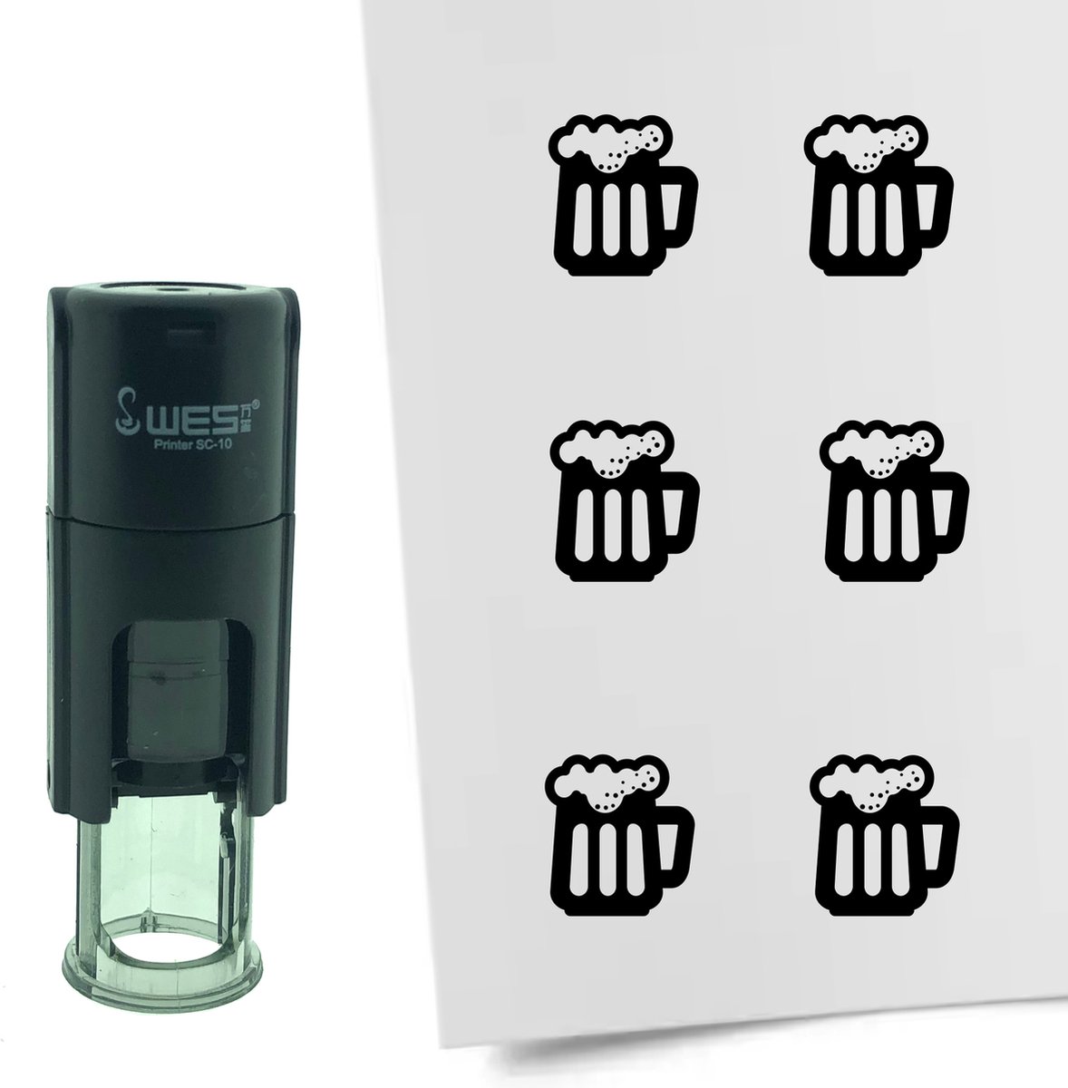 CombiCraft Stempel Bier 10mm rond - zwarte inkt