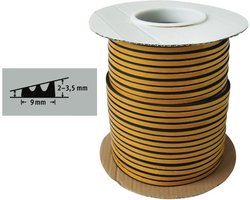 Tochtband - E profiel - 100m x 9 mm - 1-3.5mm - zwart