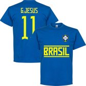 Brazilië G. Jesus 11 Team T-Shirt - Blauw - XL