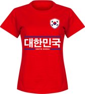 Zuid Korea Dames Script Team T-Shirt - Rood - L