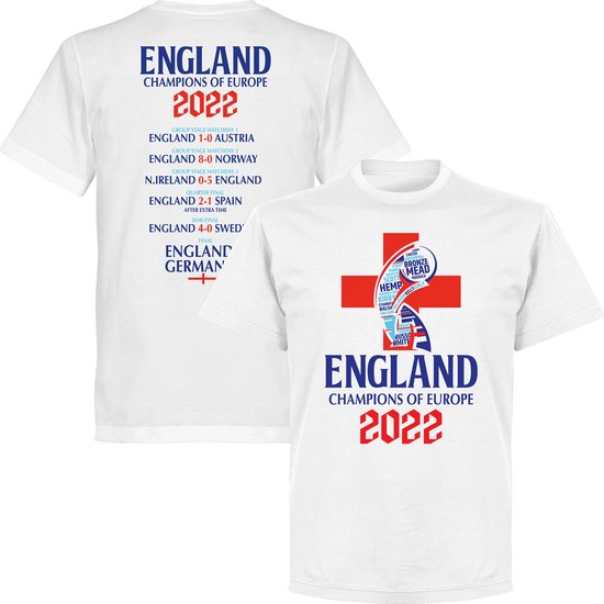 Engeland EK 2022 Cross Winners Road To Victory T-Shirt - Wit - XXL