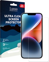 Lunso - Geschikt voor iPhone 14 - Duo Pack (2 stuks) Beschermfolie - Full Cover Screenprotector