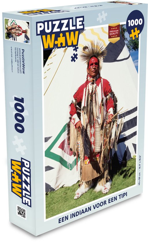 Puzzel Een indiaan voor een tipi - Legpuzzel - Puzzel 1000 stukjes Puzzel Een indiaan voor een tipi - Legpuzzel - Puzzel 1000 stukjes