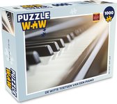 Puzzel De witte toetsen van een piano - Legpuzzel - Puzzel 1000 stukjes volwassenen