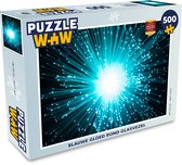 Puzzel Blauwe gloed rond glasvezel - Legpuzzel - Puzzel 500 stukjes