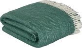 Trimita Herringbone - Couverture en coton - Katoen à Plaid - Commerce Fair - Living Blanket 150 x 200 cm - Vert