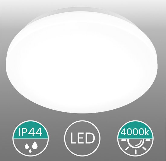 LED Badkamerlamp - Plafondlamp - IP44/20 - Ø25.5cm - 4000K Neutraal wit - badkamerverlichting
