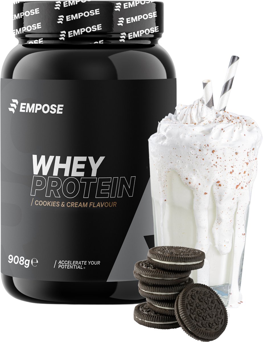 Empose Nutrition Whey Protein - Proteine Poeder - Cookies & Cream - 908 gram - 30 doseringen