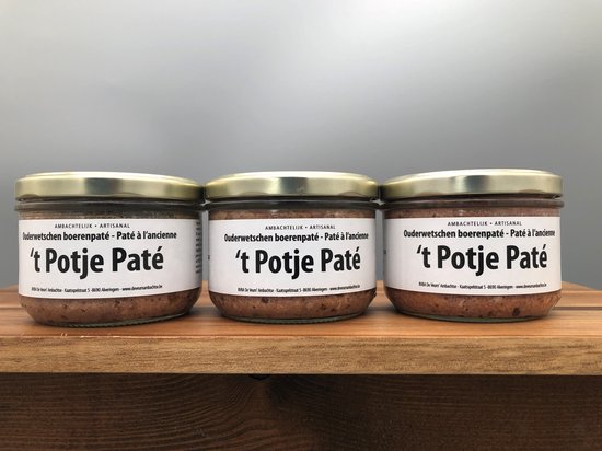 De Veurn' Ambachtse Boerenpaté - leverpastei in bokaal lang houdbaar - 3 x 180g