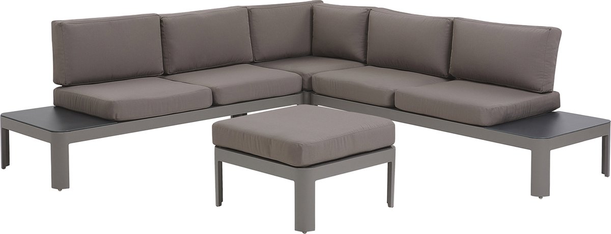 Beliani FERENTINO - Loungeset voor 5 - Grijs - Aluminium