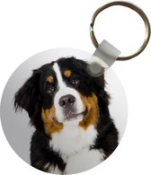 Sleutelhanger - Portretfoto van een Berner Sennenhond - Plastic - Rond - Uitdeelcadeautjes