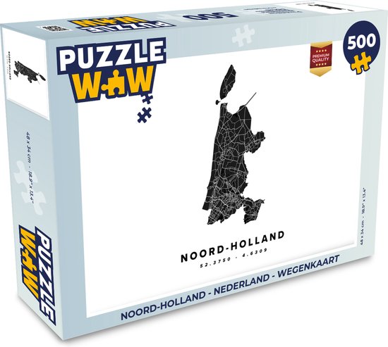 Puzzel Noord-Holland - Nederland - Wegenkaart - Legpuzzel - Puzzel 500  stukjes | bol.com