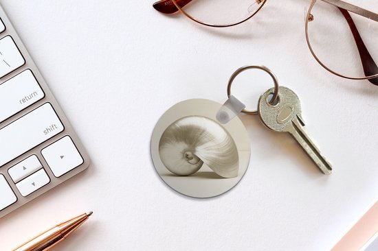 Sleutelhanger - Schelp -Parel -Wit - Plastic - Rond - Uitdeelcadeautjes