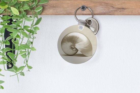 Sleutelhanger - Schelp -Parel -Wit - Plastic - Rond - Uitdeelcadeautjes