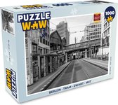 Puzzel Berlijn - Tram - Zwart - Wit - Legpuzzel - Puzzel 1000 stukjes volwassenen