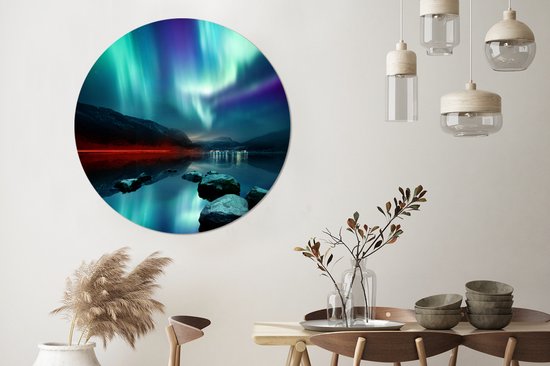 Cercle de papier peint - Aurores boréales - Pierres - Water - ⌀ 140 cm