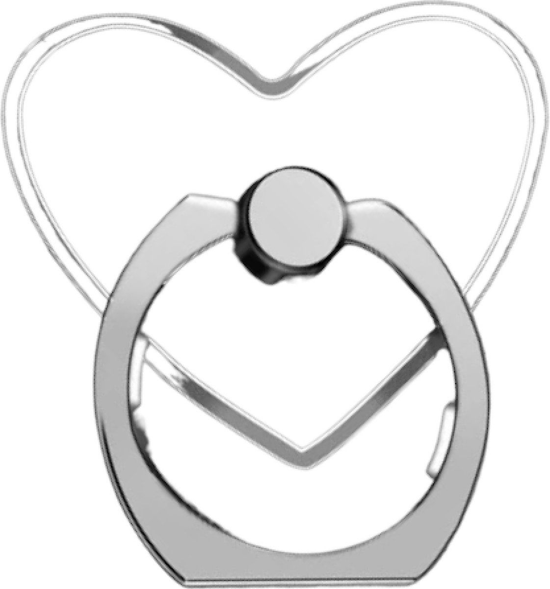 Bijoux by Ive - Transparante hartje ringvinger houder / standaard voor je mobiele telefoon