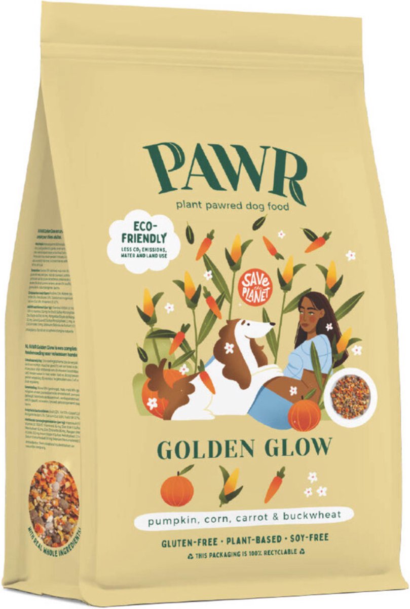 PAWR Plantaardig Hondenvoer Golden Glow 750 gr