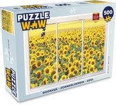 Puzzel Doorkijk - Zonnebloem - Geel - Legpuzzel - Puzzel 500 stukjes