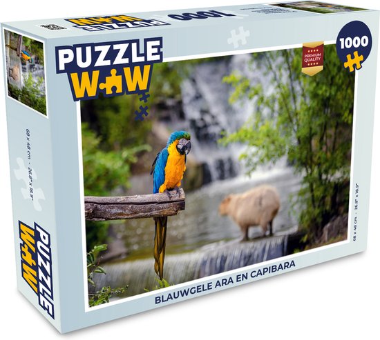Puzzel capibara en een ara