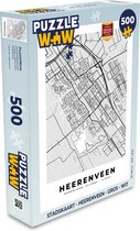Puzzel Stadskaart - Heerenveen - Grijs - Wit - Legpuzzel - Puzzel 500 stukjes - Plattegrond