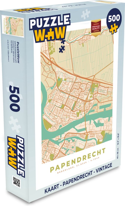 Puzzle Carte - Papendrecht - Vintage - Puzzle - Puzzle 500 pièces