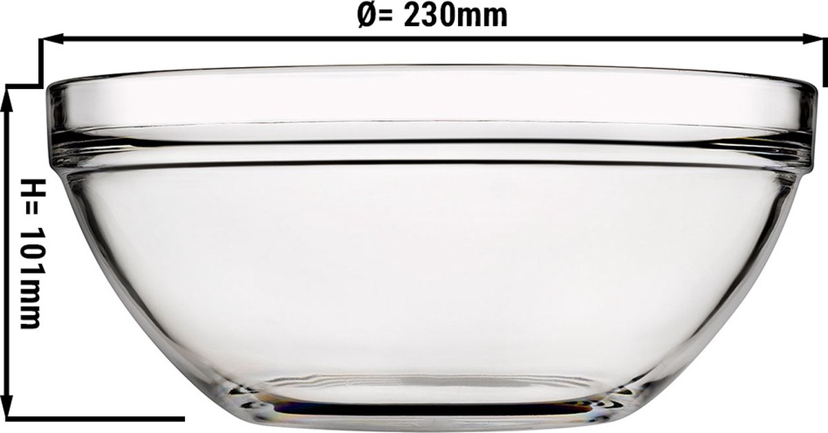 Chef´s Glazen schaal - 2,5 liter - 6-delige set | GGM Gastro