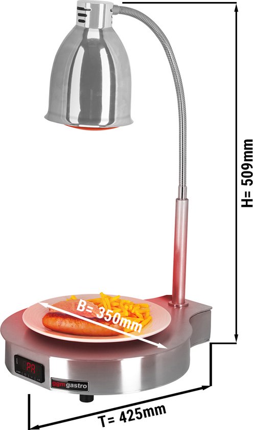 Diamond Voedselwarmer tafelmodel met steunen 460mm | 230V | 457x152x407(h)mm
