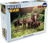 Puzzel Wilde olifanten - Legpuzzel - Puzzel 1000 stukjes volwassenen
