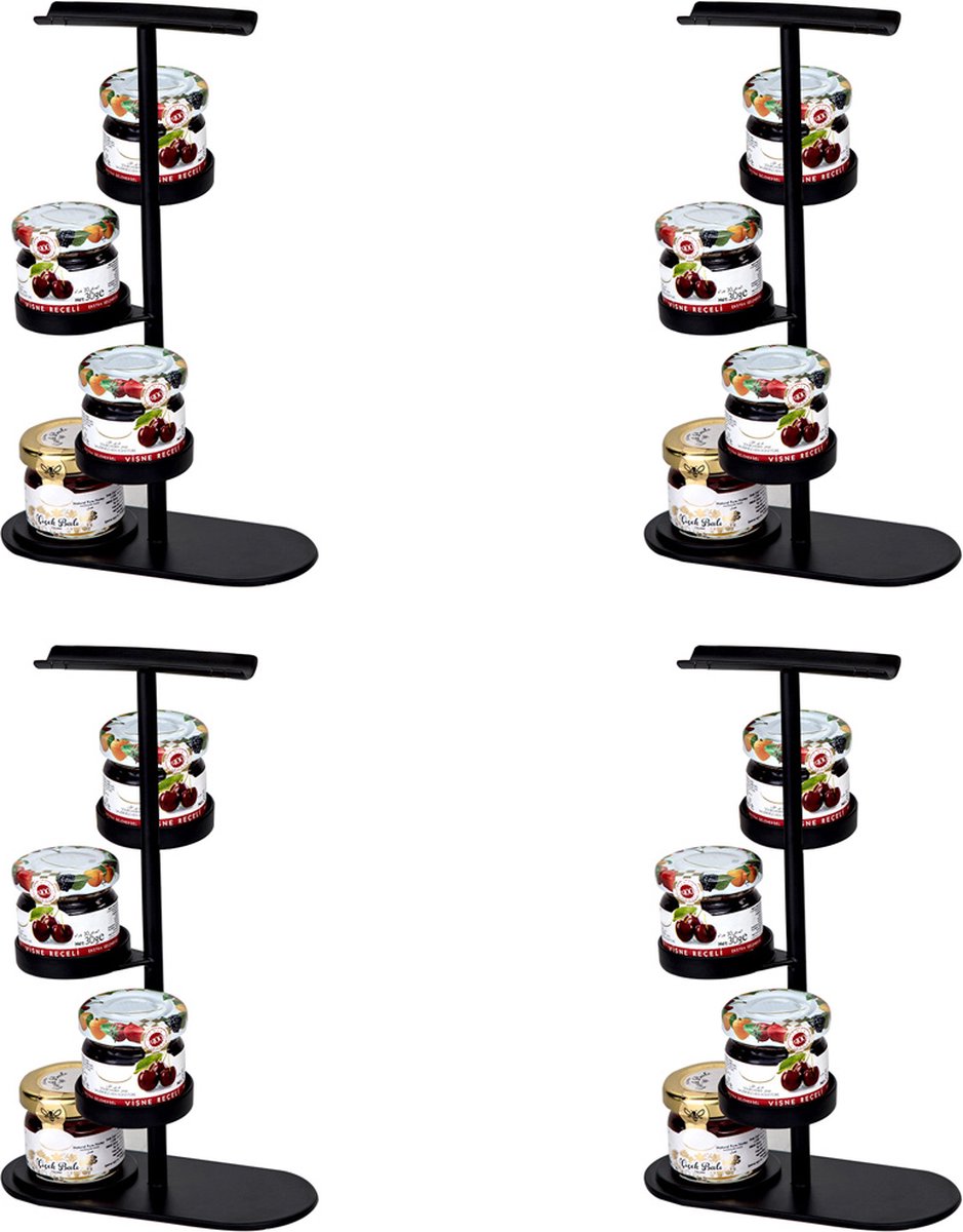 (4 stuks) Jam Etagere / Buffethouder - met 4 planken | GGM Gastro