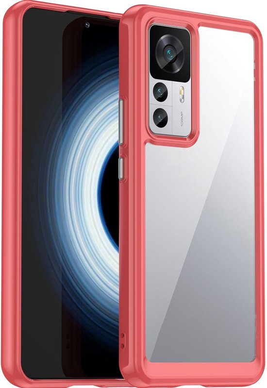Mobigear Crystal Back Cover Case - Convient pour Xiaomi 12T Pro - Étui pour téléphone portable - Rouge