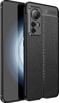 Mobigear Hoesje geschikt voor Xiaomi 12T Telefoonhoesje Flexibel TPU | Mobigear Luxury Backcover | 12T Case | Back Cover - Zwart