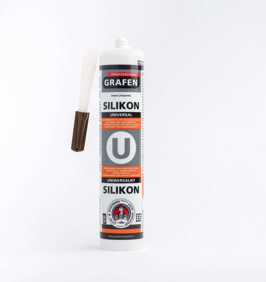 GRAFEN PROFESSIONAL Universal Siliconenkit Bruin 280 ml