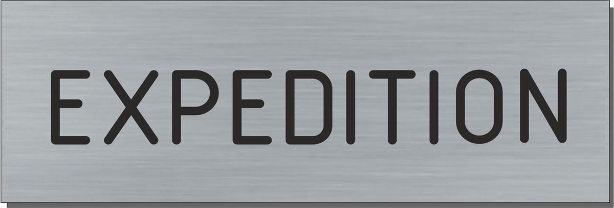 Doorsign - doorplate - deurbord - Exedition - rectangle - stainless steel look - 5 x 15 cm