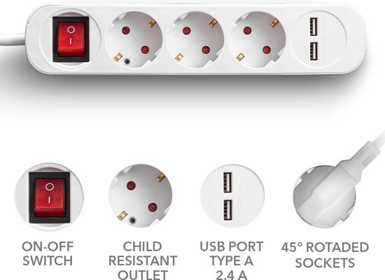 Linnenopbergbed 180x200cm - met LED- en USB- en Type-C-aansluitingen - Wit