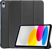 Hoes Geschikt voor iPad 2022 Hoes Luxe Hoesje Book Case - Hoesje Geschikt voor iPad 10 Hoes Cover - Zwart