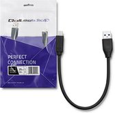 Qoltec Kabel USB 3.1 Type C male | USB 3.0 type A mannetje | 0.25m.