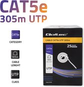 Câble réseau Qoltec UTP| CAT5E | 305m | PVC gris.