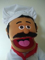 Handpop Chef Luigi Sillypuppets - Pizzabakker - Banketbakker - Chefkok - Buikspreekpop