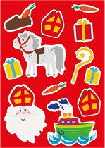 Sinterklaas - Statische Raamstickers - Herbruikbaar - 2 vellen met 12 Stickers