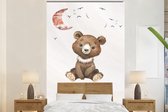 Behang kinderkamer - Fotobehang Spreuken - Be kind - Kinderen - Teddybeer - Waterverf - Breedte 155 cm x hoogte 240 cm - Kinderbehang