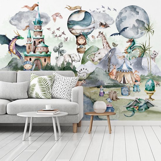 Sanders & Sanders Behang Luchtballonnen Blauw, Beige En Wit - 53 Cm X 10 M - 640454