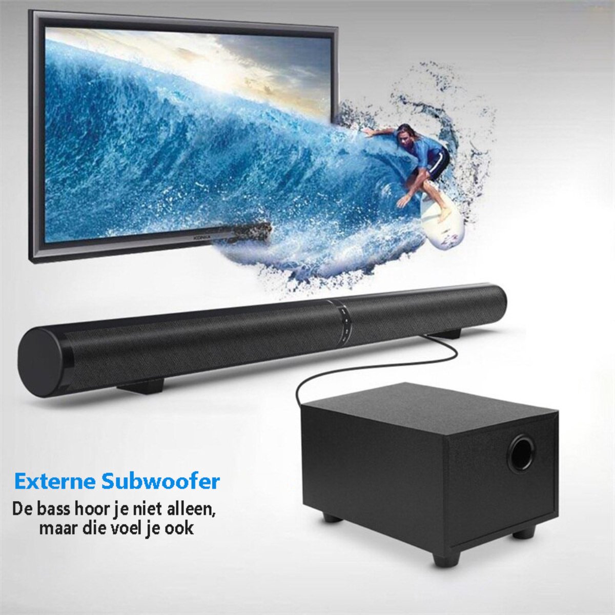 Afbeelding 3 van Bolture Soundbar met Ingebouwde Subwoofer - Soundbars voor TV met Subwoofer - Soundbars voor TV Draadloos met Hdmi - Surround Sound
