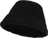 Bucket Hat Reversible - Draagbaar aan 2 kanten - Teddy/Suedine - Zwart - Winter