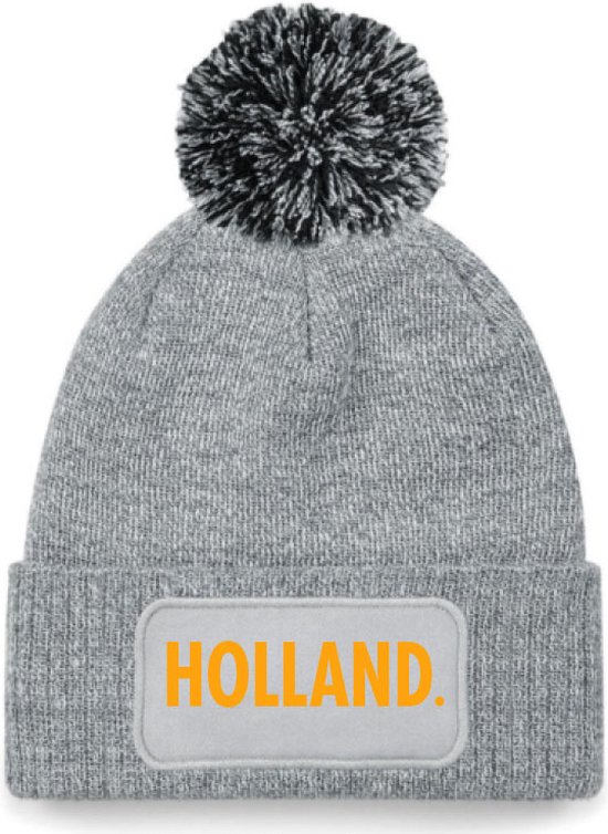 Wintermuts grijs met pompoen - Holland - soBAD. | Warme grijze muts voor  volwassenen |... | bol