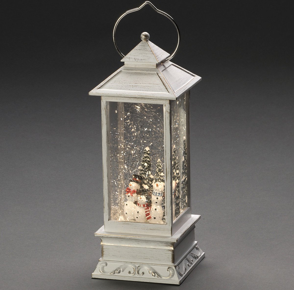 Konstsmide Sweden ® 4365-200 - Kerstdecoratie - LED verlichte watergevulde lantaarn met sneeuwpoppen en sneeuweffect - 10.5x27.5cm - op batterij - 5u timer of permanent - voor binnen - warmwit – foto 6