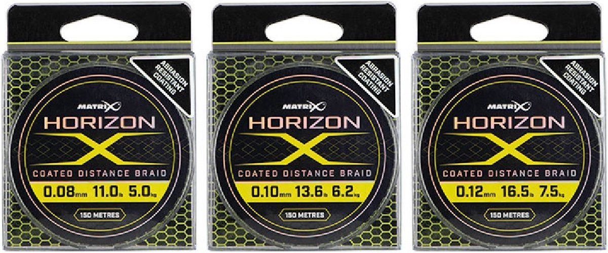Matrix Gevlochten Lijn Horizon X Coated Distance Braid 150m - Maat : 0.08mm - 5 kilo